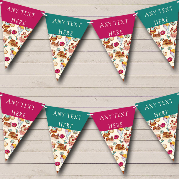 Cakes Baking Sweets Personalised Childrens Party Bunting