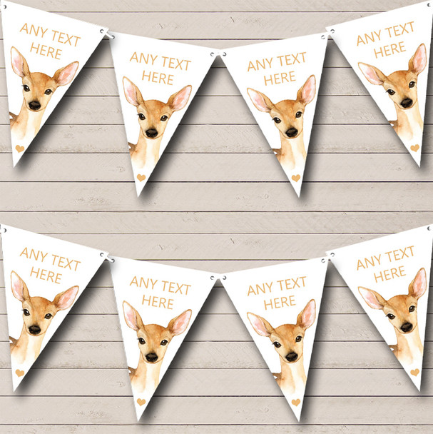 Cute Watercolour Deer Personalised Baby Shower Bunting