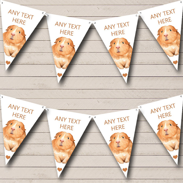 Cute Watercolour Guinea Pig Personalised Baby Shower Bunting