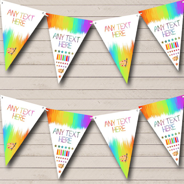 Rainbow Art Craft Paint Personalised Childrens Party Bunting