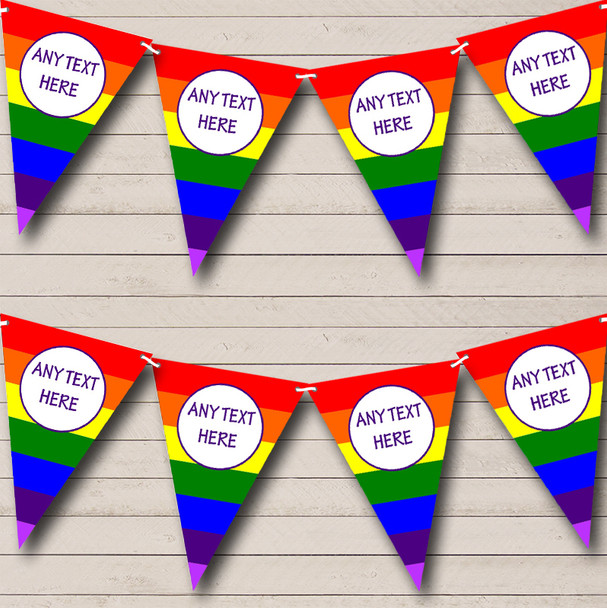 Rainbow Stripes Bright Gay Pride Personalised Carnival, Fete Bunting