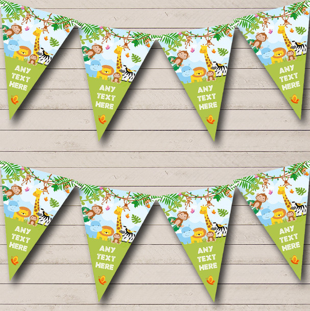 Safari Jungle Animals Personalised Baby Shower Bunting