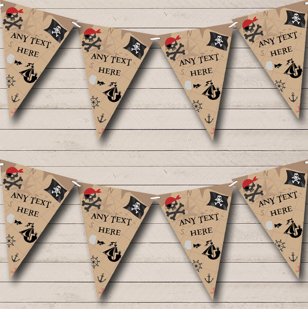 Treasure Map Pirate Personalised Children's Party Bunting