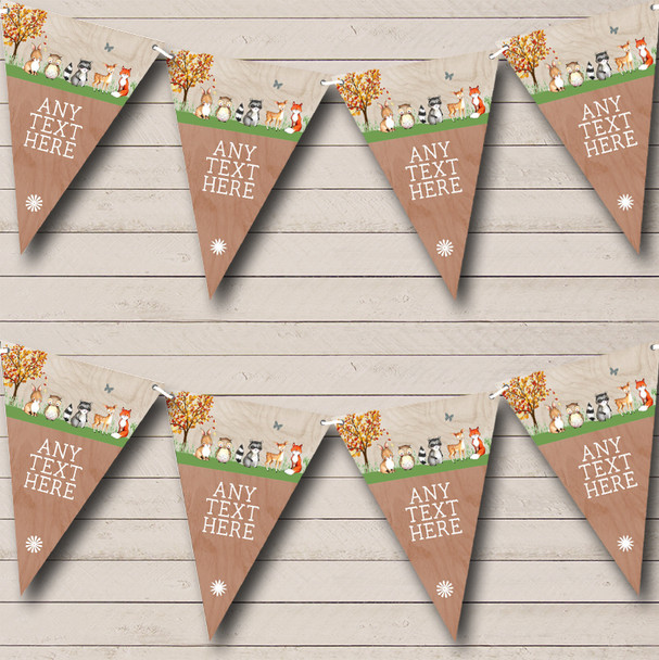 Woodland Forest Animals Fox Personalised Baby Shower Bunting