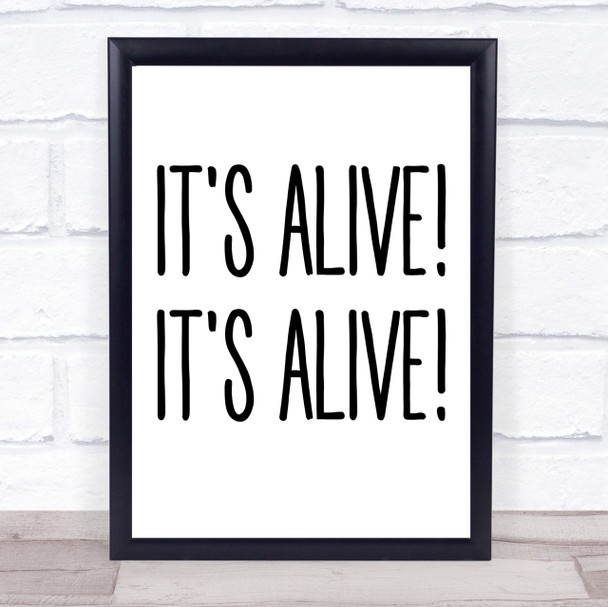 It's Alive! It's Alive! Frankenstein Quote Wall Art Print
