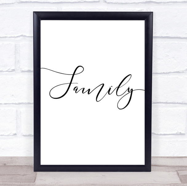 Swirly Family Quote Wall Art Print