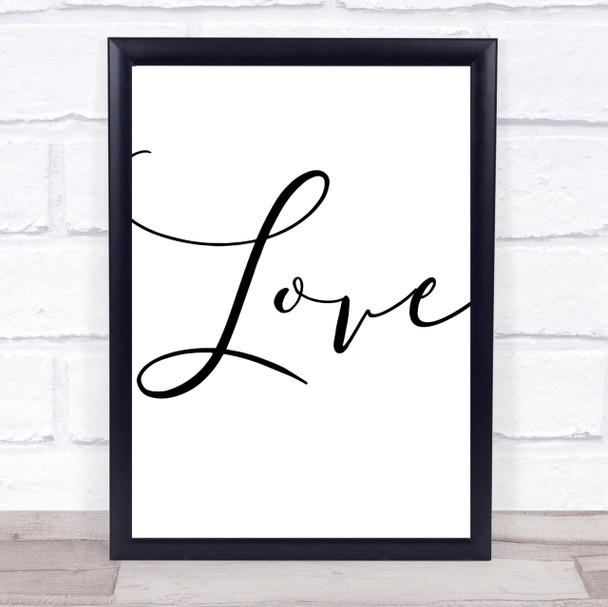 Swirly Love Quote Wall Art Print