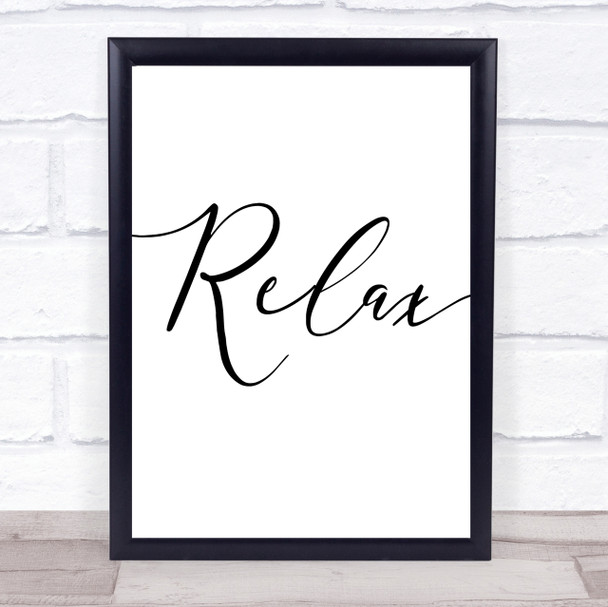 Swirly Relax Quote Wall Art Print