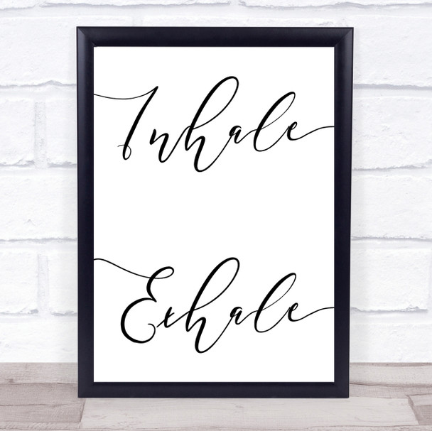 Yoga Inhale Exhale Quote Wall Art Print