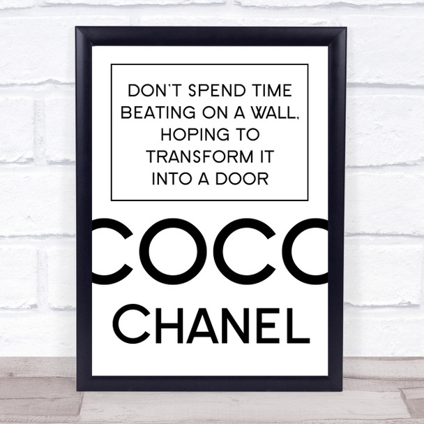 Coco Chanel Don't Spend Time Quote Wall Art Print