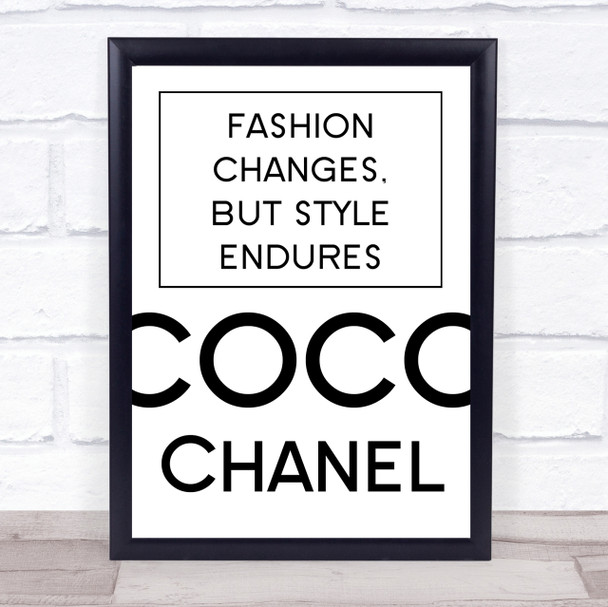 Coco Chanel Fashion Changes Quote Wall Art Print