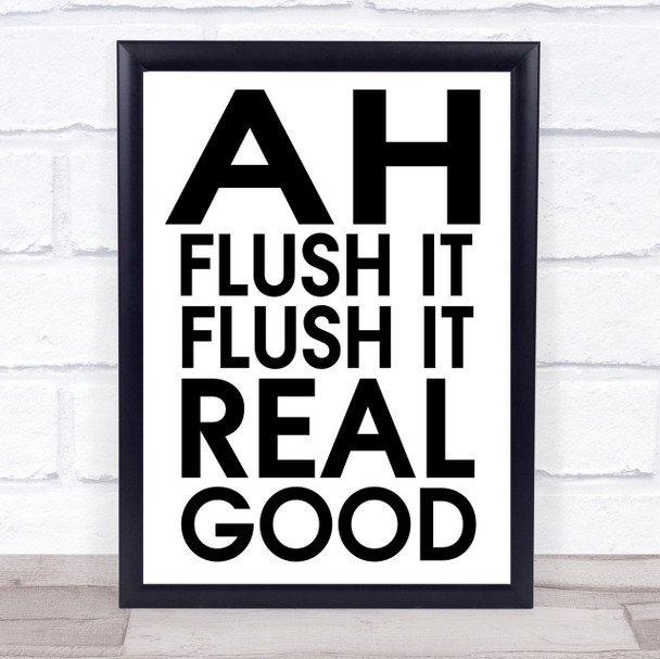 Funny Flush It Bathroom Toilet Quote Wall Art Print