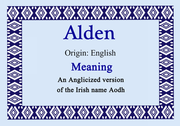 Alden Personalised Name Meaning Certificate