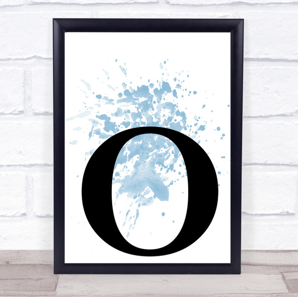 Blue Initial Letter O Quote Wall Art Print