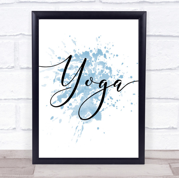 Blue Swirly Yoga Quote Wall Art Print