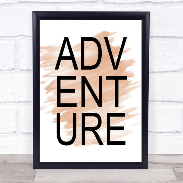 Watercolour Adventure Quote Print