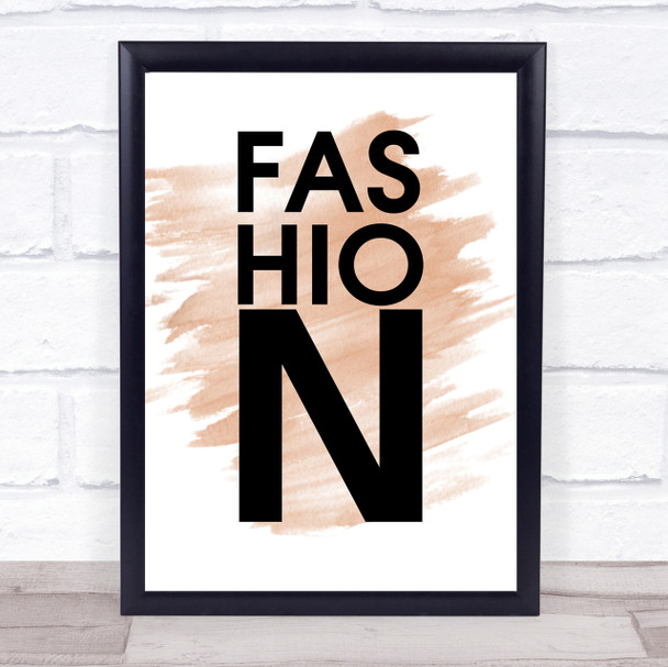 Watercolour Fashion Big N Quote Print