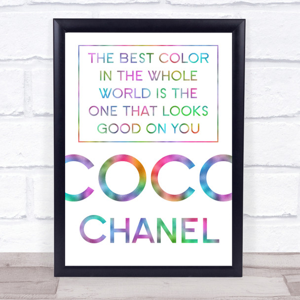 Rainbow Coco Chanel Best Colour Quote Wall Art Print