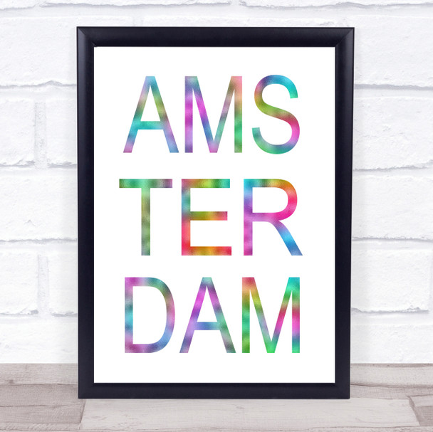 Rainbow Amsterdam Quote Wall Art Print