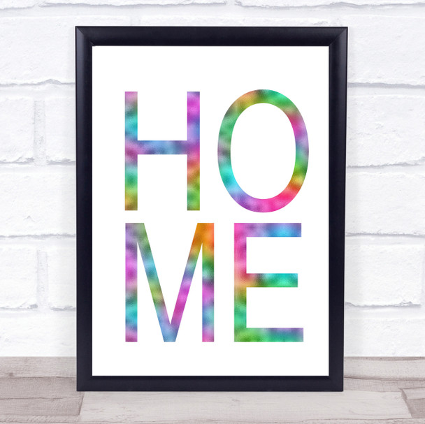 Rainbow Home Quote Wall Art Print