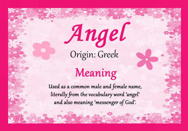 Angel Personalised Name Meaning Certificate