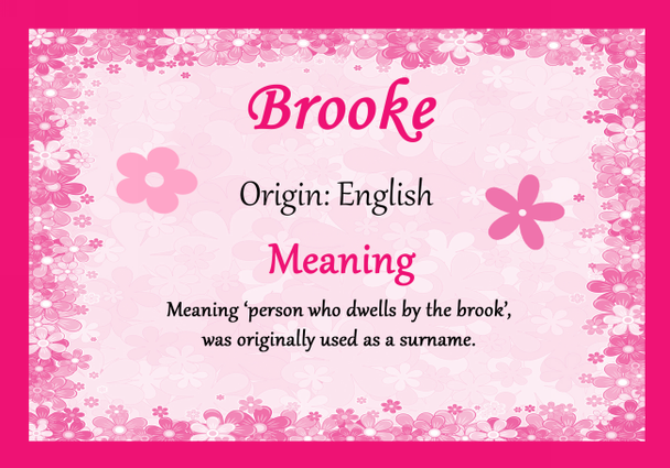 Brooke Personalised Name Meaning Certificate