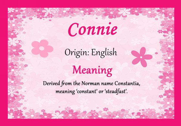 Connie Personalised Name Meaning Certificate