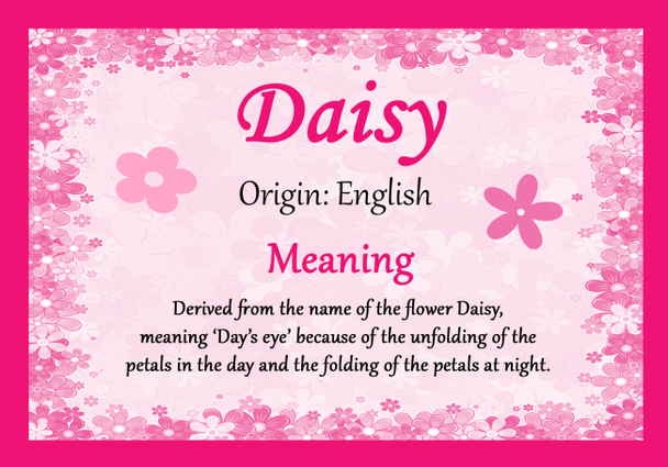 Daisy Personalised Name Meaning Certificate