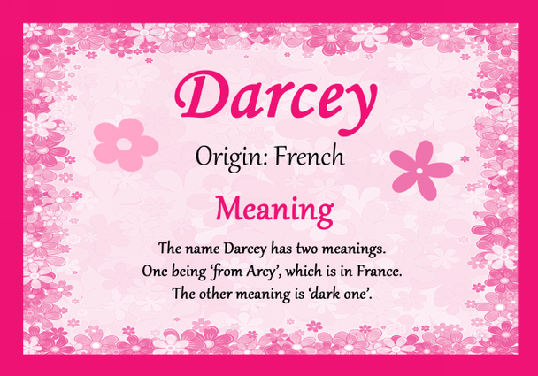Darcey Personalised Name Meaning Certificate