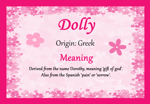 Dolly Personalised Name Meaning Certificate