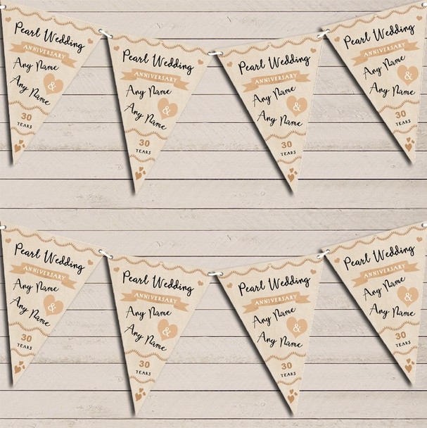 Party Decoration Pearl 30th Wedding Anniversary Bunting Garland Party Banner