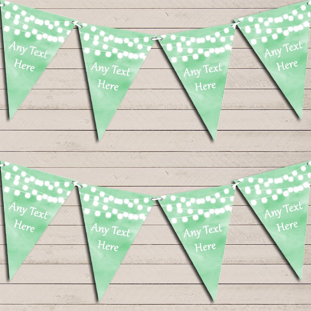 Green Watercolour Lights Wedding Anniversary Bunting Garland Party Banner