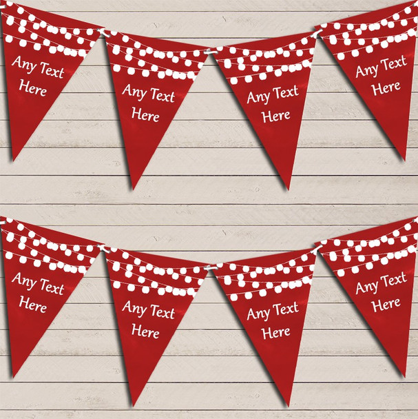 Red Watercolour Lights Wedding Anniversary Bunting Garland Party Banner