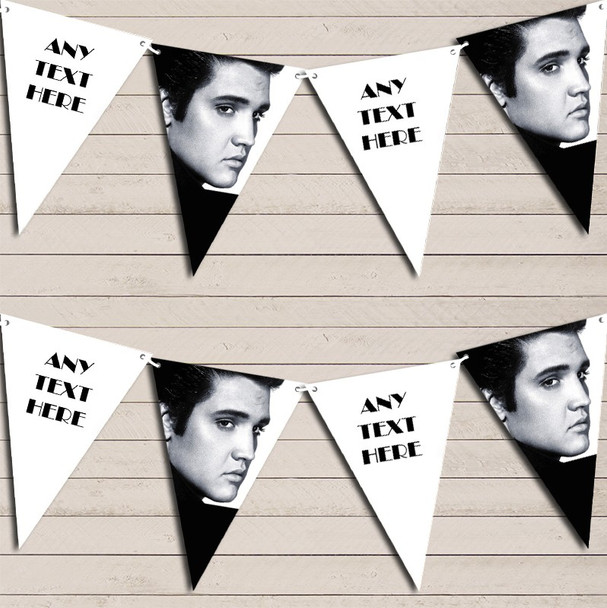 Elvis Presley Black & White Birthday Bunting Garland Party Banner