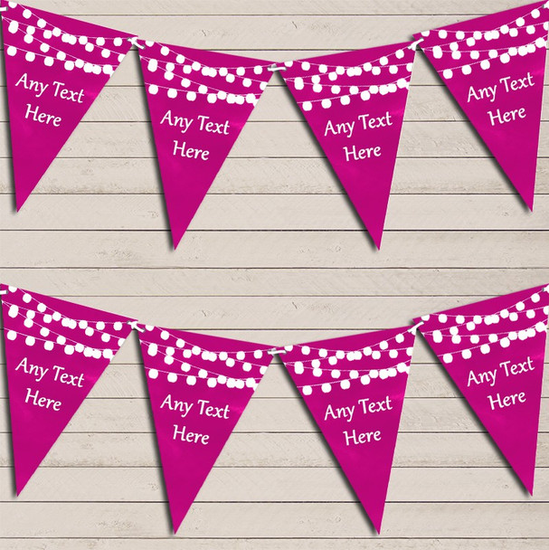 Hot Pink Watercolour Lights Birthday Bunting Garland Party Banner