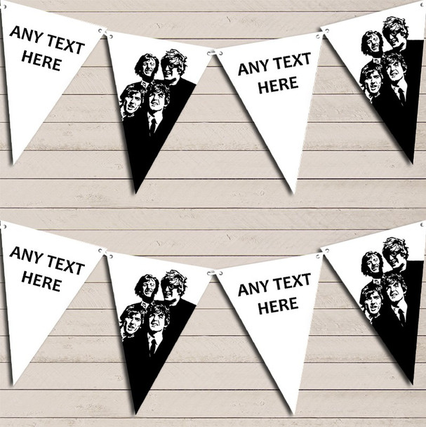 Beatles Black & White Birthday Bunting Garland Party Banner