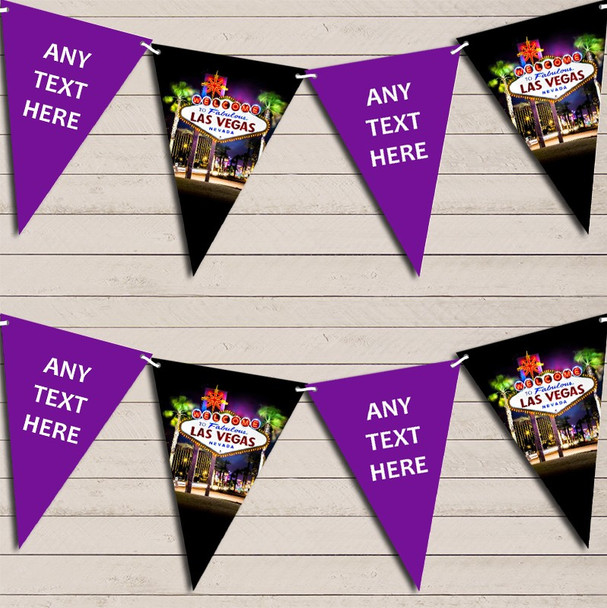 Purple Las Vegas Birthday Bunting Garland Party Banner