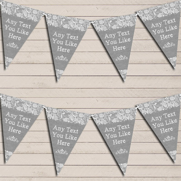 Pretty Lace Grey Retirement Bunting Garland Party Banner