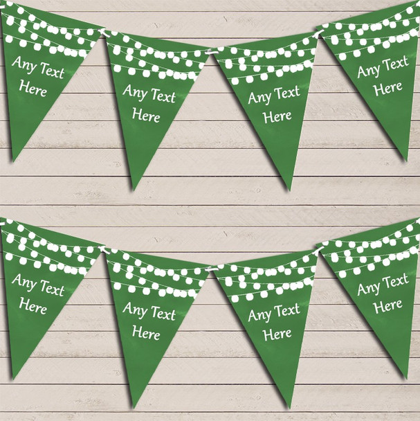 Deep Green Watercolour Lights Wedding Day Married Bunting Garland Party Banner