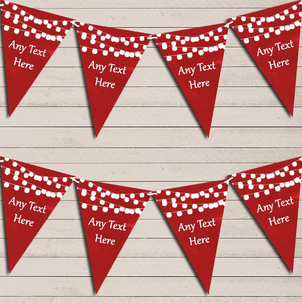 Red Watercolour Lights Wedding Day Married Bunting Garland Party Banner