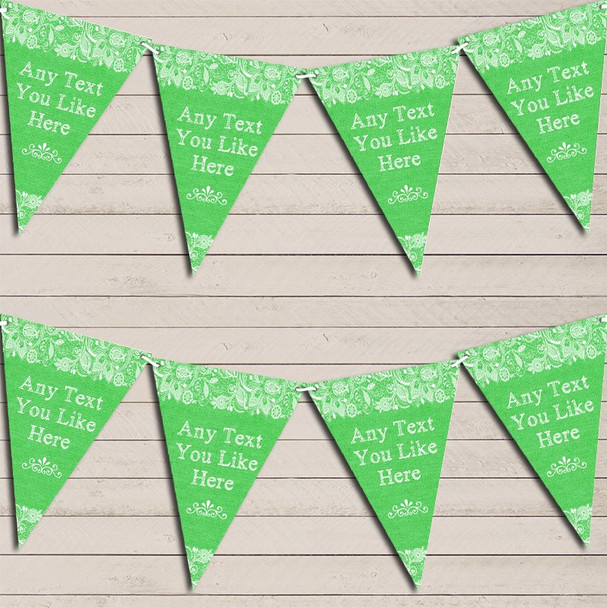 Pretty Lace Green Wedding Day Married Bunting Garland Party Banner