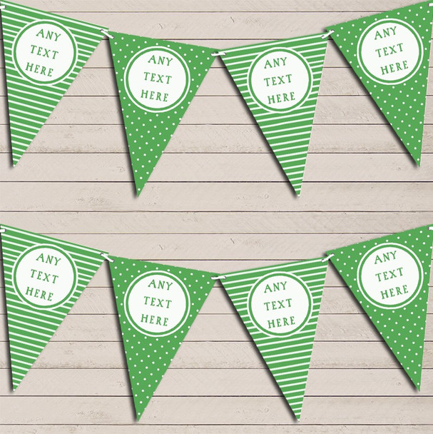 Stripes & Polka Dot Green Personalised Birthday Bunting