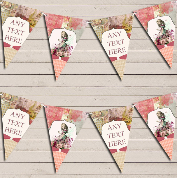 Vintage Alice In Wonderland Personalised Birthday Bunting