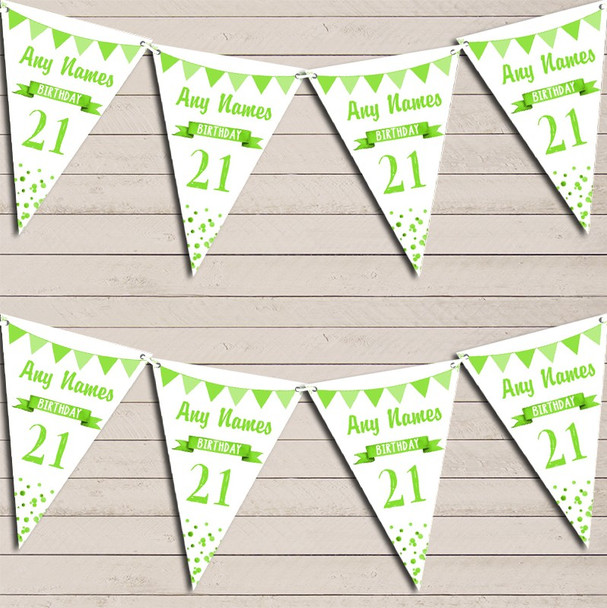 Any Age Birthday 18Th 21st 30th 40th 50th 60th Bright Green Birthday Bunting