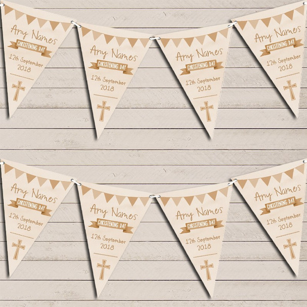 Gender Neutral Watercolour Banner Christening Day Christening Bunting