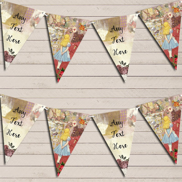 Alice In Wonderland Mad Hatters Tea Personalised Children's Birthday Bunting