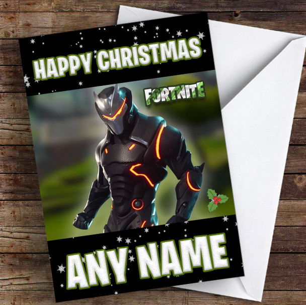 Fortnite Full Armoured Omega Personalised Children's Christmas Card