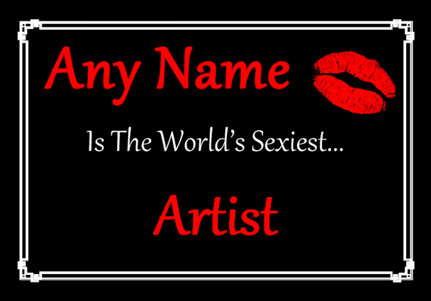 Artist Personalised World's Sexiest Certificate