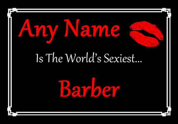 Barber Personalised World's Sexiest Certificate