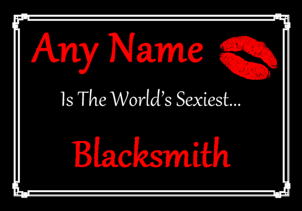 Blacksmith Personalised World's Sexiest Certificate
